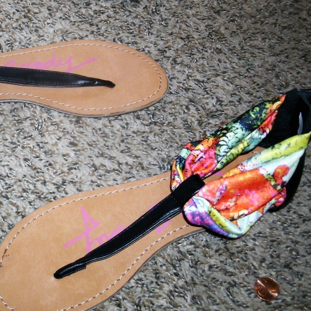 #484 Fabric & Leather Slingback Sandals